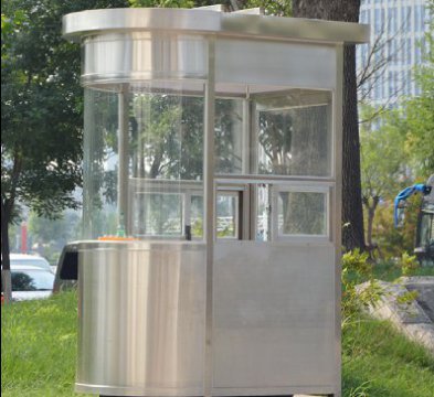 单向收费不锈钢收费岗亭-万彩网岗亭厂家